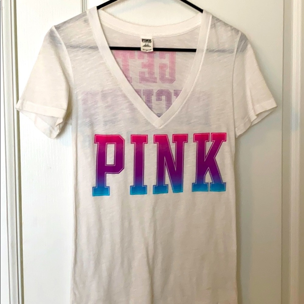 PINK Shirt with Ombré Lettering